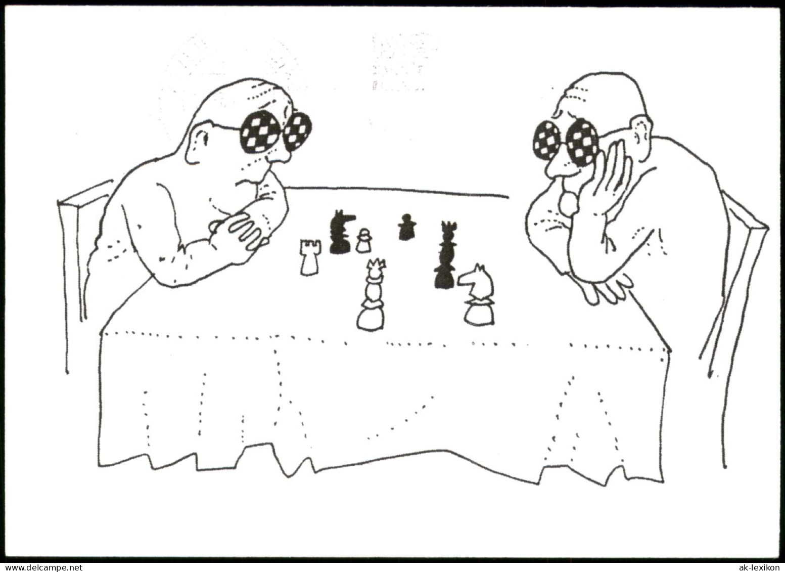 Schach (Chess) Motivkarte Illustration Mit Figuren Ohne Schachbrett 2005 - Contemporain (à Partir De 1950)