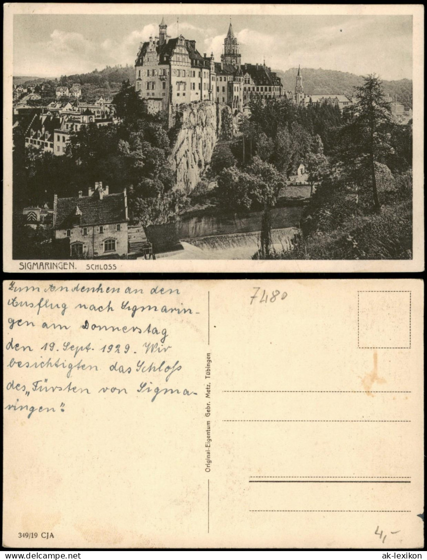 Ansichtskarte Sigmaringen Schloss (Castle View) 1929 - Sigmaringen