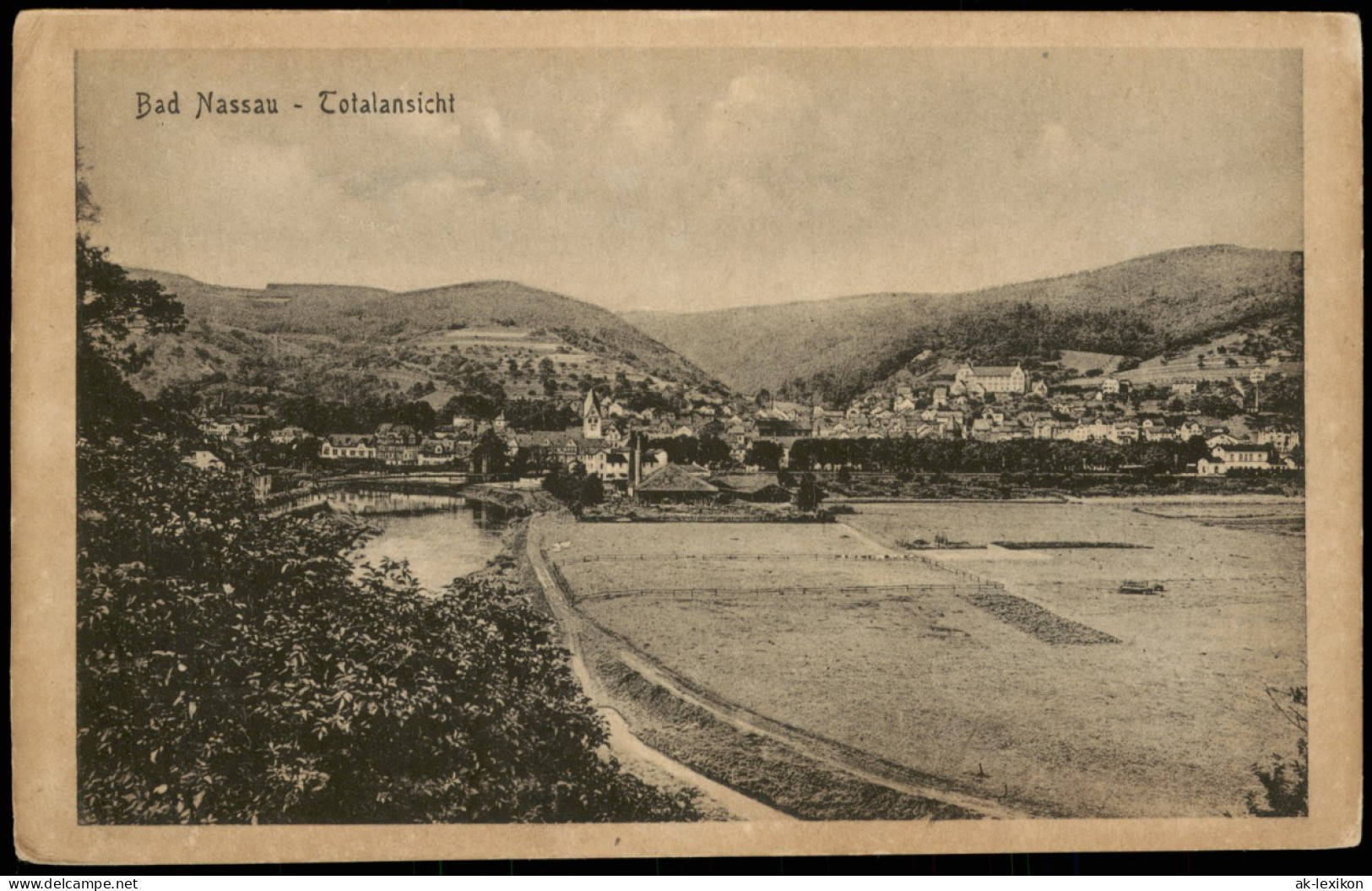 Ansichtskarte Nassau (Lahn) Panorama-Ansicht Totalansicht 1919 - Nassau