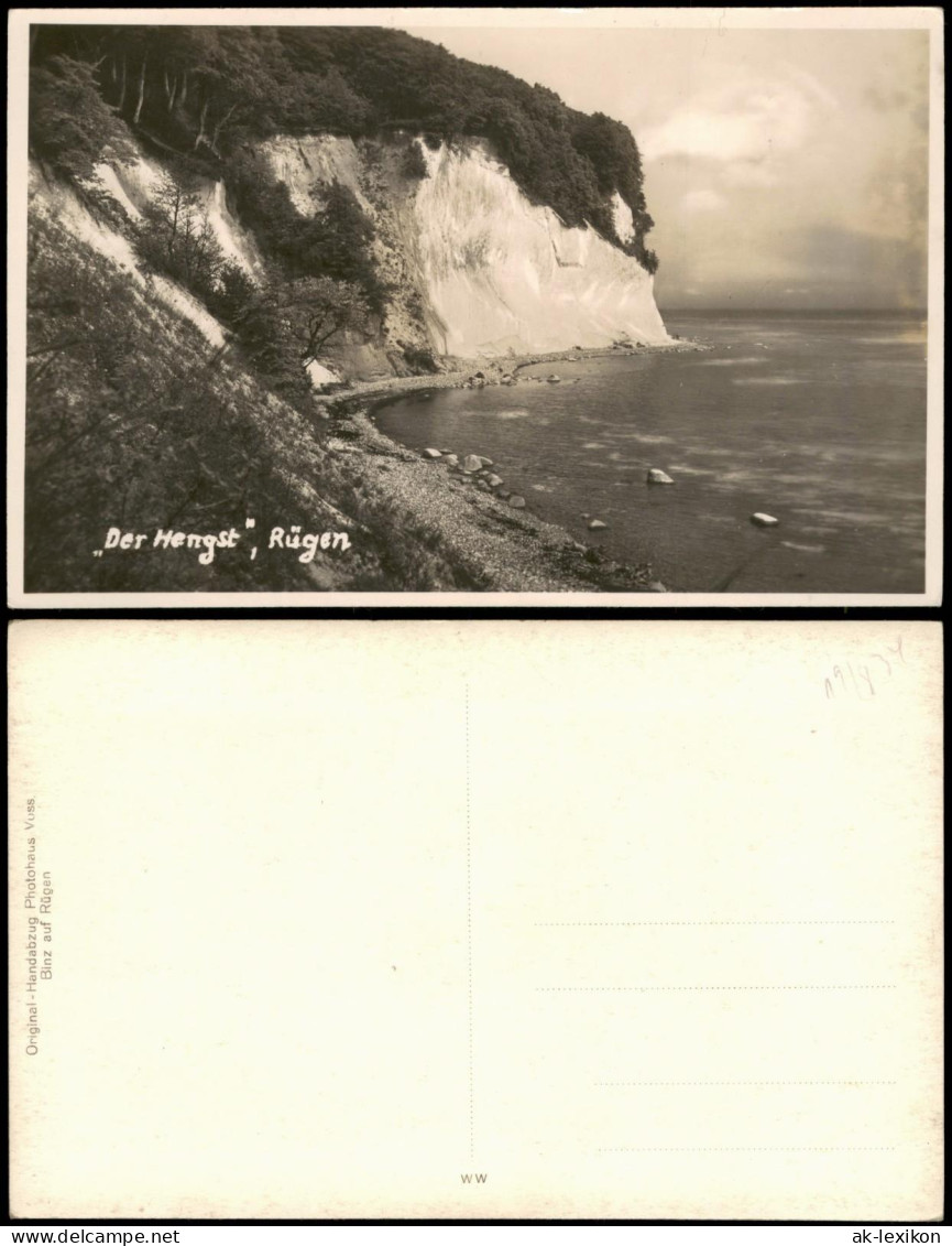 Ansichtskarte Stubbenkammer-Sassnitz Der Hengst, Rügen Kreidefelsen 1940 - Sassnitz