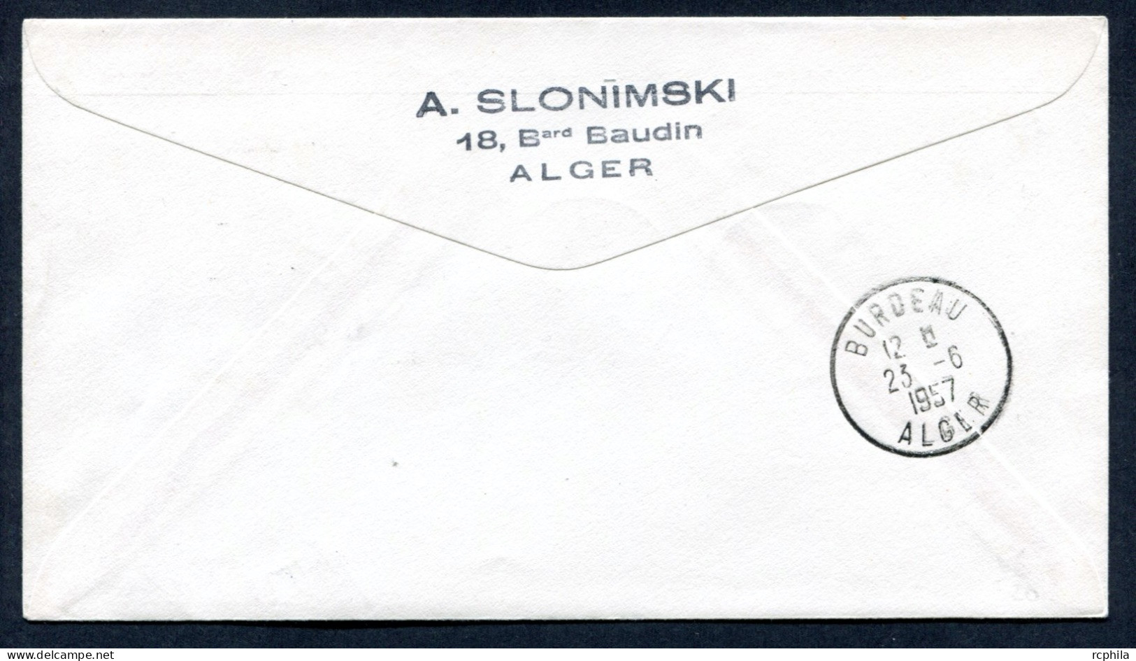 RC 27409 ALGERIE 1957 ALGER - BURDEAU 1er VOL FFC - TB - Lettres & Documents