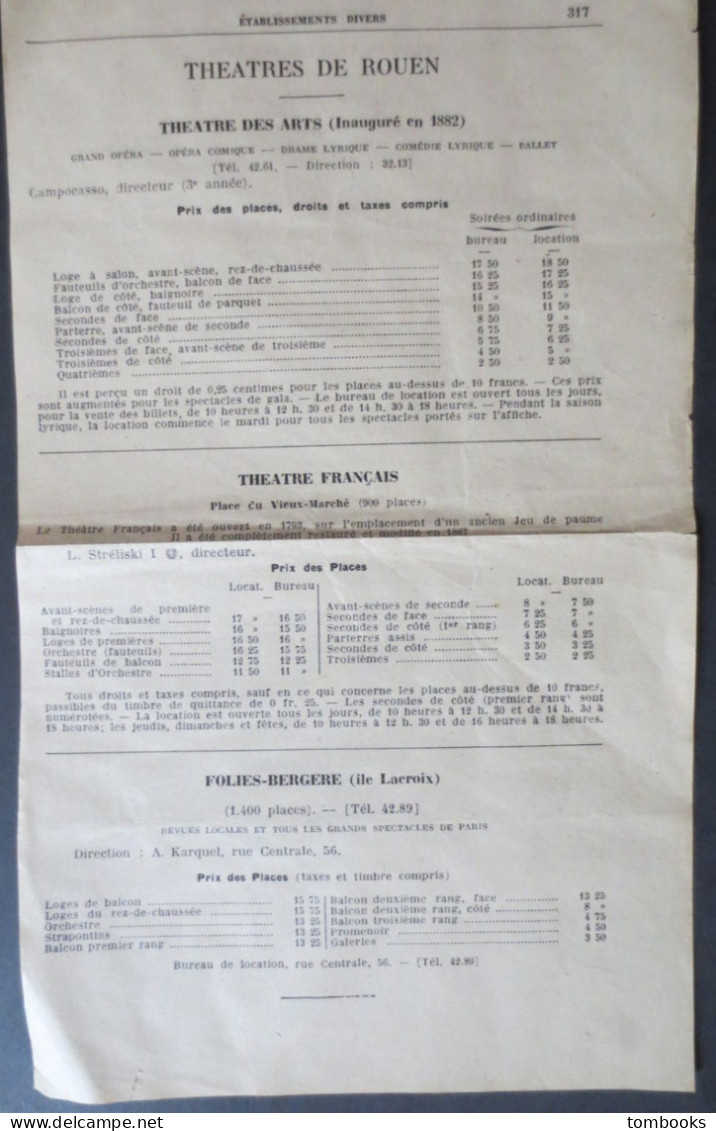 Rouen - Plans Des Théâtres Rouennais - Des Arts - Français Et Des Folies Bergère - B.E - - Architectuur