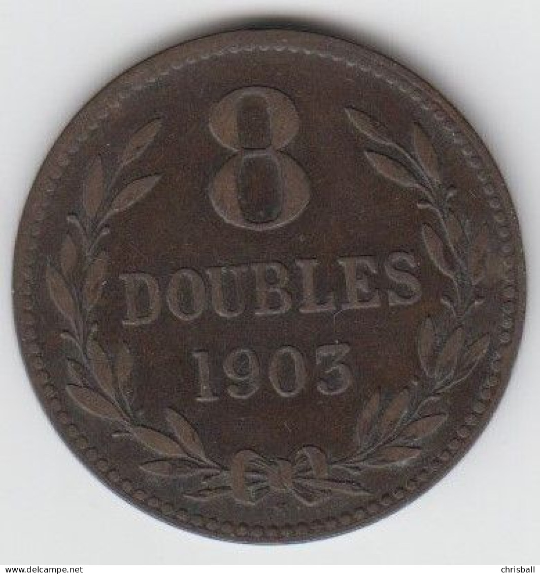 Guernsey Coin 8 Double 1903 -  Condition Fine - Guernesey