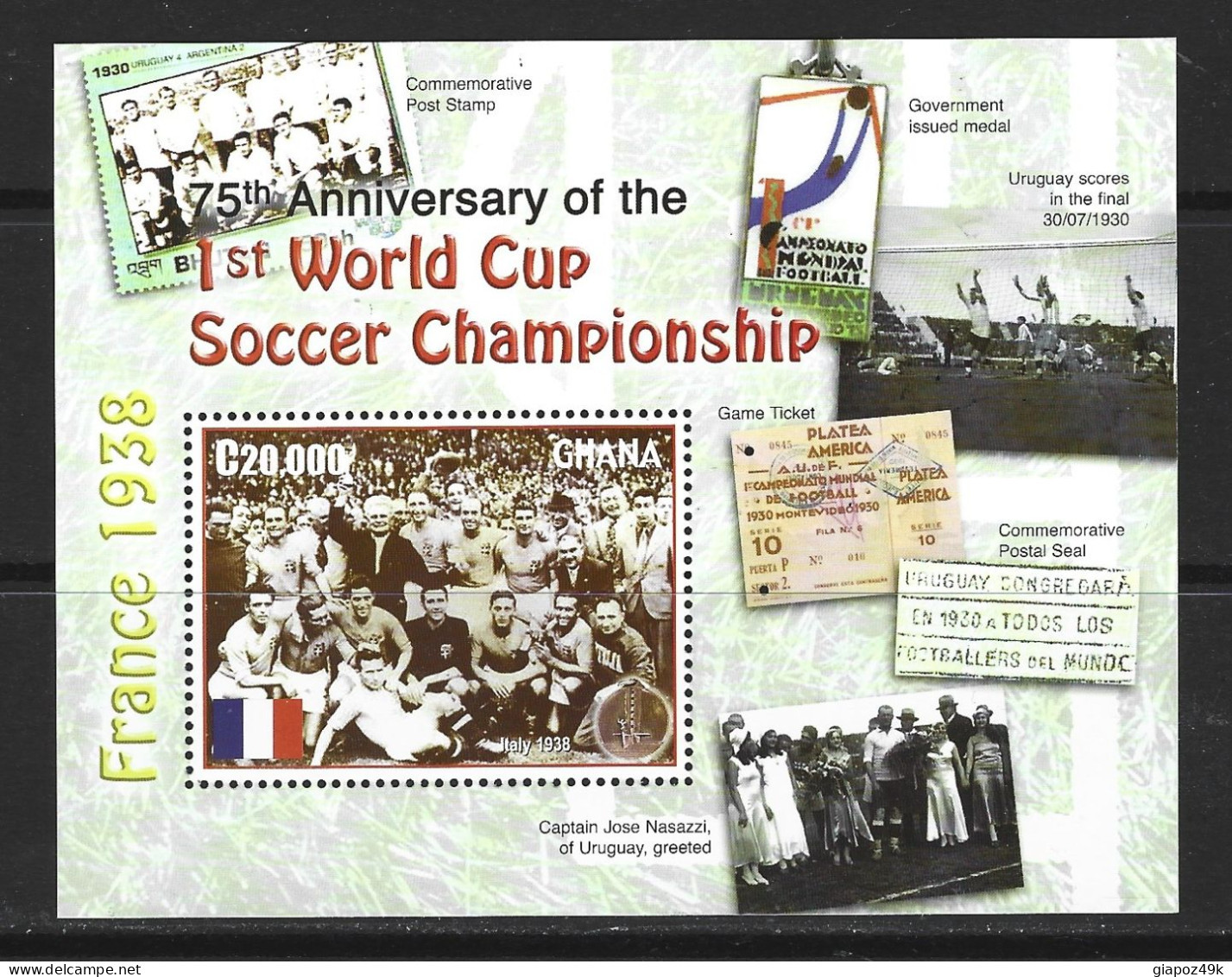 ● GHANA 2005 ֍  75° World Cup Soccer Championship ● FRANCE 1938 ● ITALIA ● BF ** ● Calcio ● Lotto N. XX ● - Ghana (1957-...)