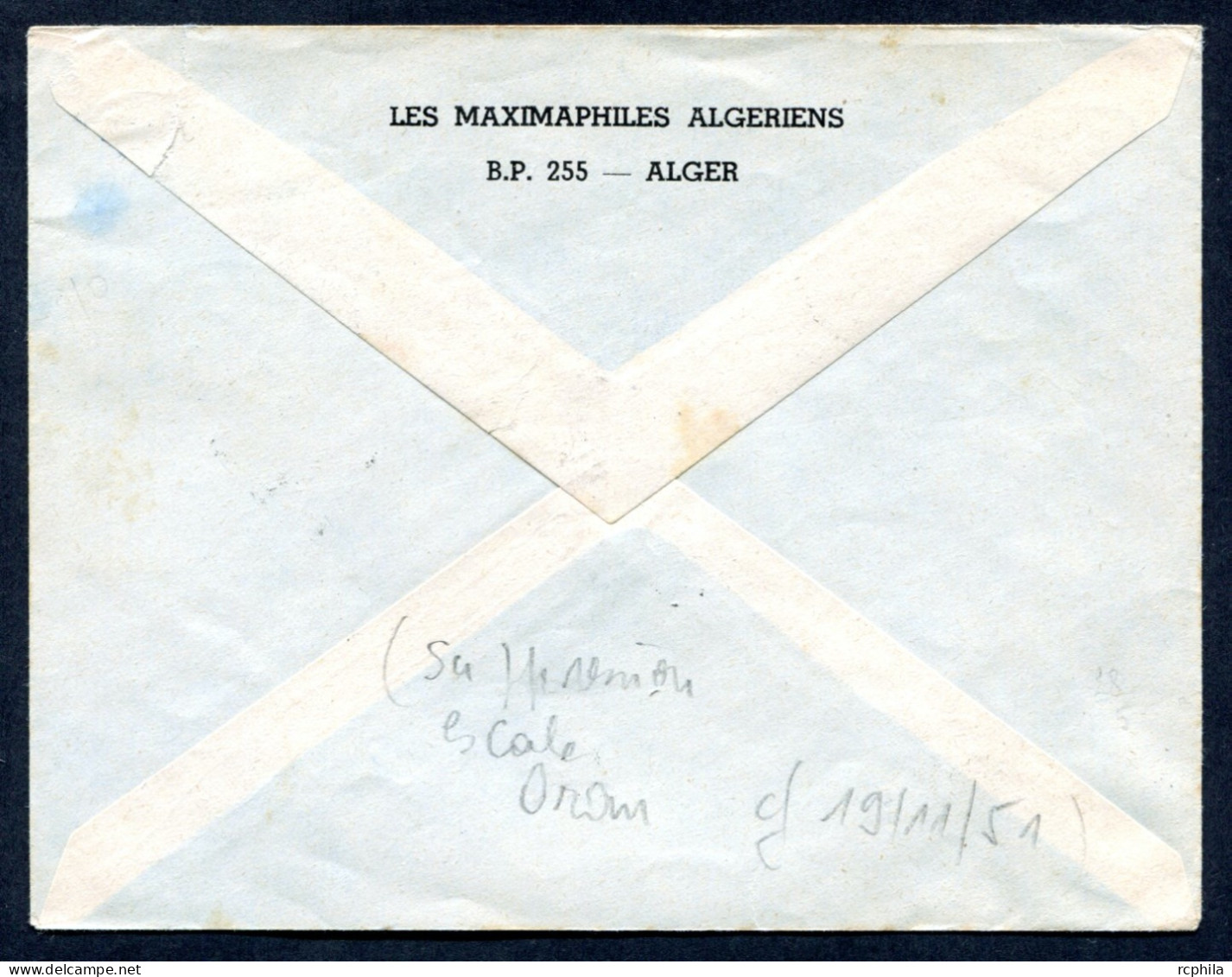 RC 27410 ALGERIE 1952 ALGER - COLOMB BECHARD DIRECT PAR AIR FRANCE 1er VOL FFC - TB - Lettres & Documents