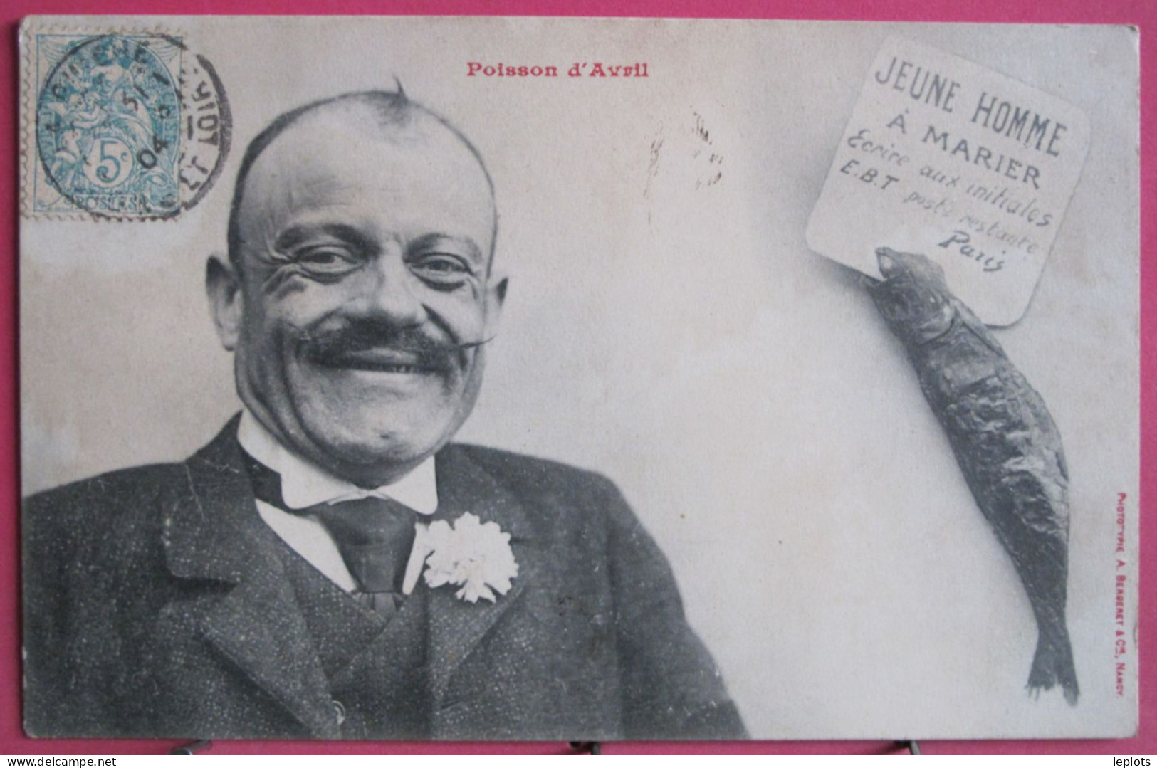 Poisson D'Avril - Jeune Homme à Marier - CPA Précurseur Bergeret - 1904 - 1er Avril - Poisson D'avril