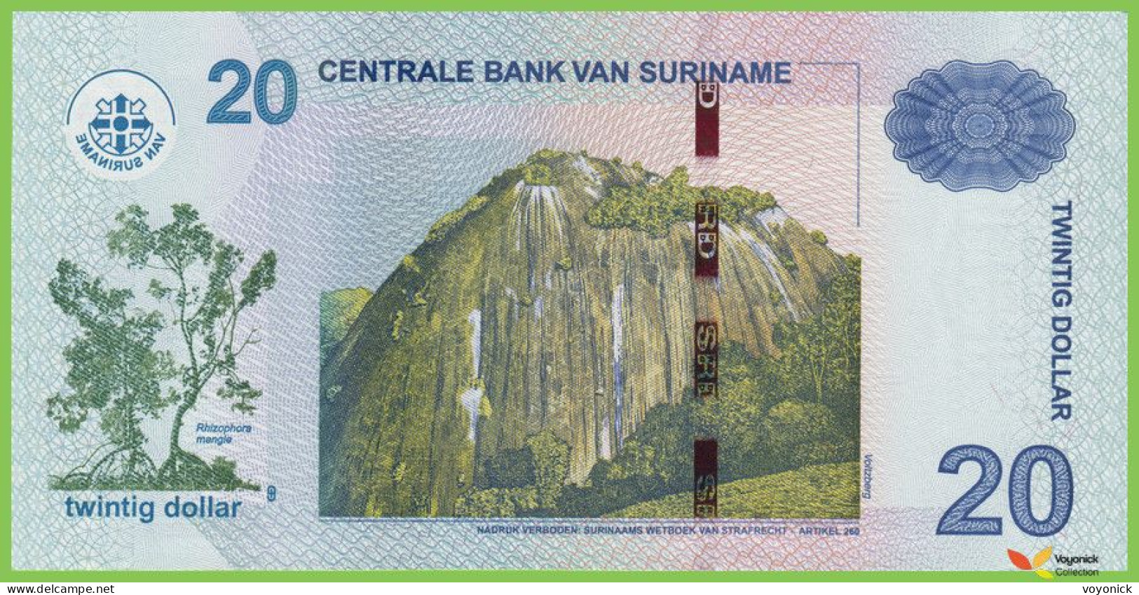 Voyo SURINAM 20 Dollar 2019 P164c B547c GL UNC - Surinam