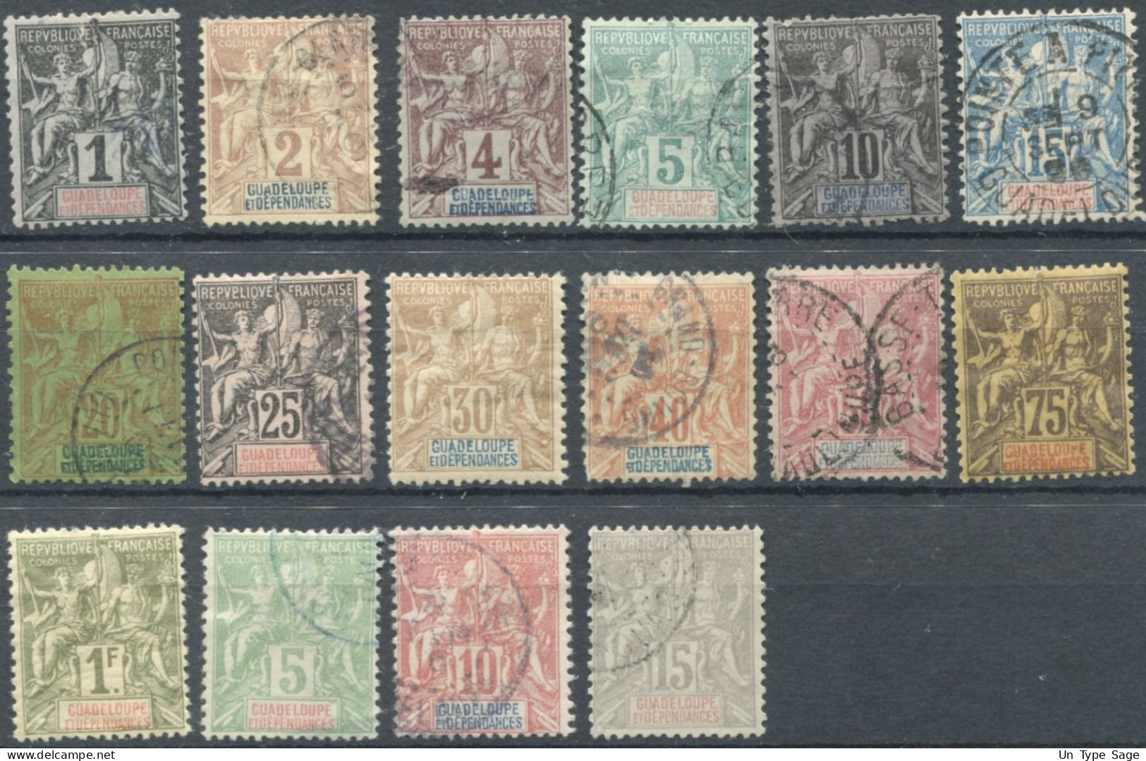 Guadeloupe N°27 à 42 - Oblitérés - Cote 166€ - (F1615) - Used Stamps
