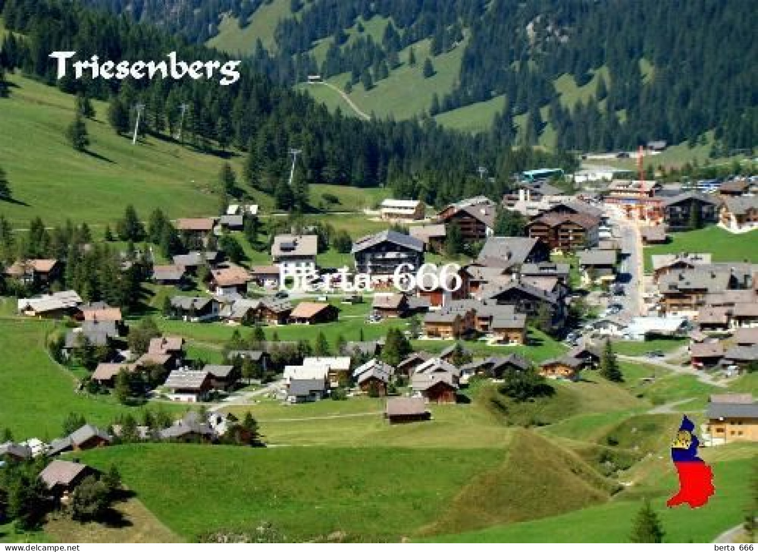 Liechtenstein Triesenberg Aerial View New Postcard - Liechtenstein