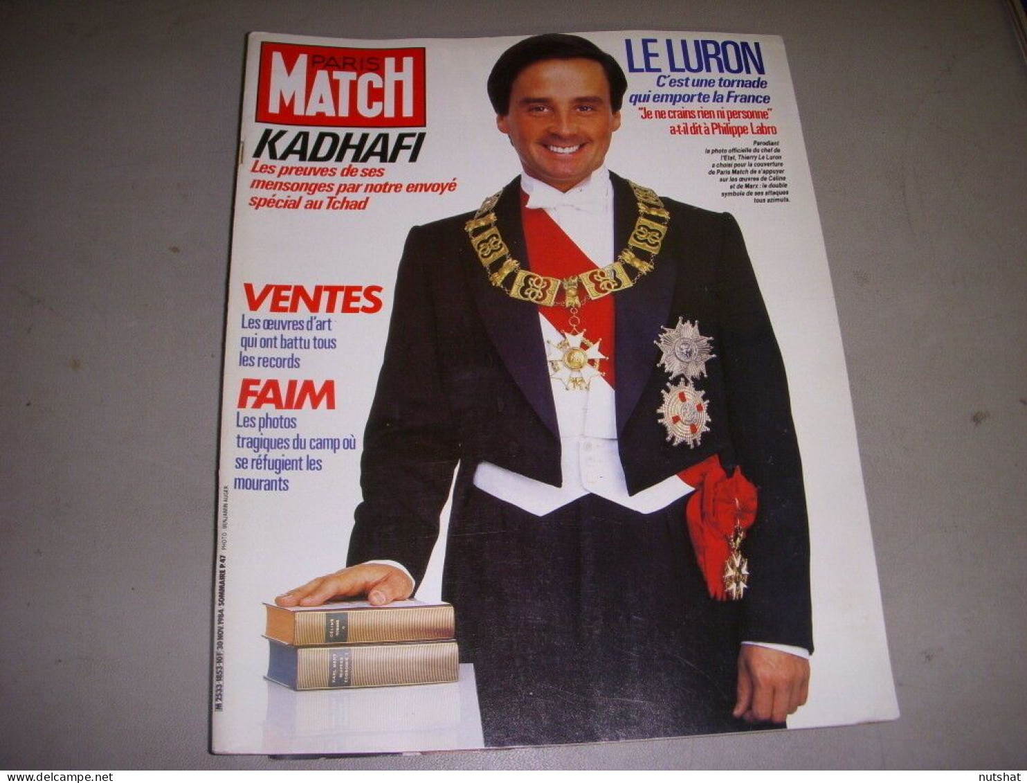 PARIS MATCH 1853 30.11.1984 LE LURON DENEUVE LANG DURAS KADHAFI OURY DURAS - General Issues