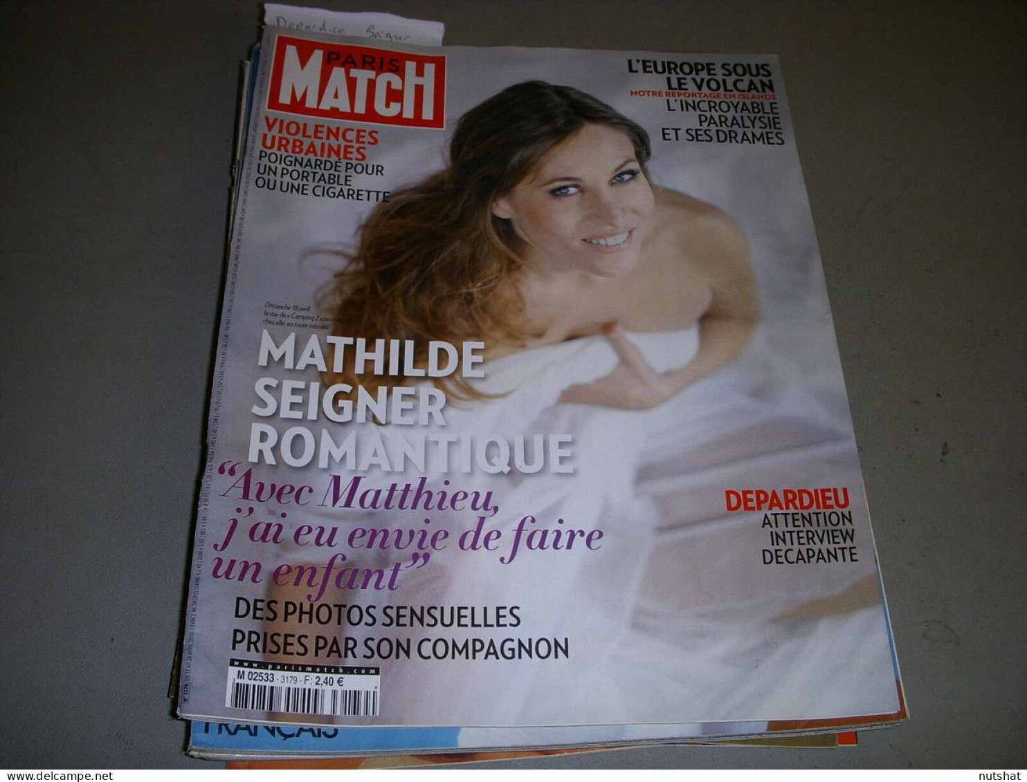 PARIS MATCH 3179 22.04.2010 DEPARDIEU MATHILDE SEIGNER MICHEL ONFRAY CHERYL COLE - Allgemeine Literatur