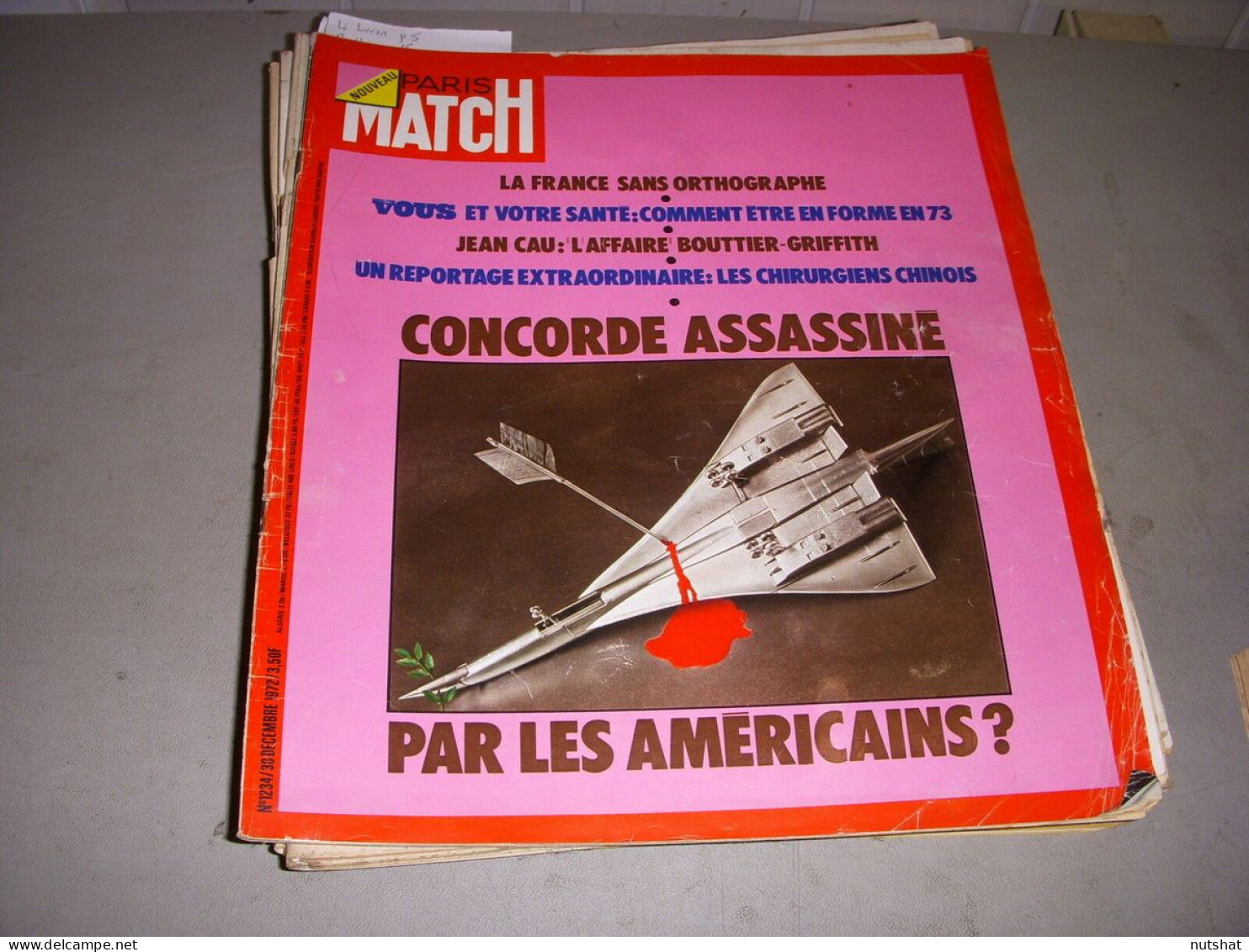 PARIS MATCH 1234 30.12.1972 CONCORDE LE LURON BOUTTIER TAYLOR CAROLINE MONACO - Allgemeine Literatur