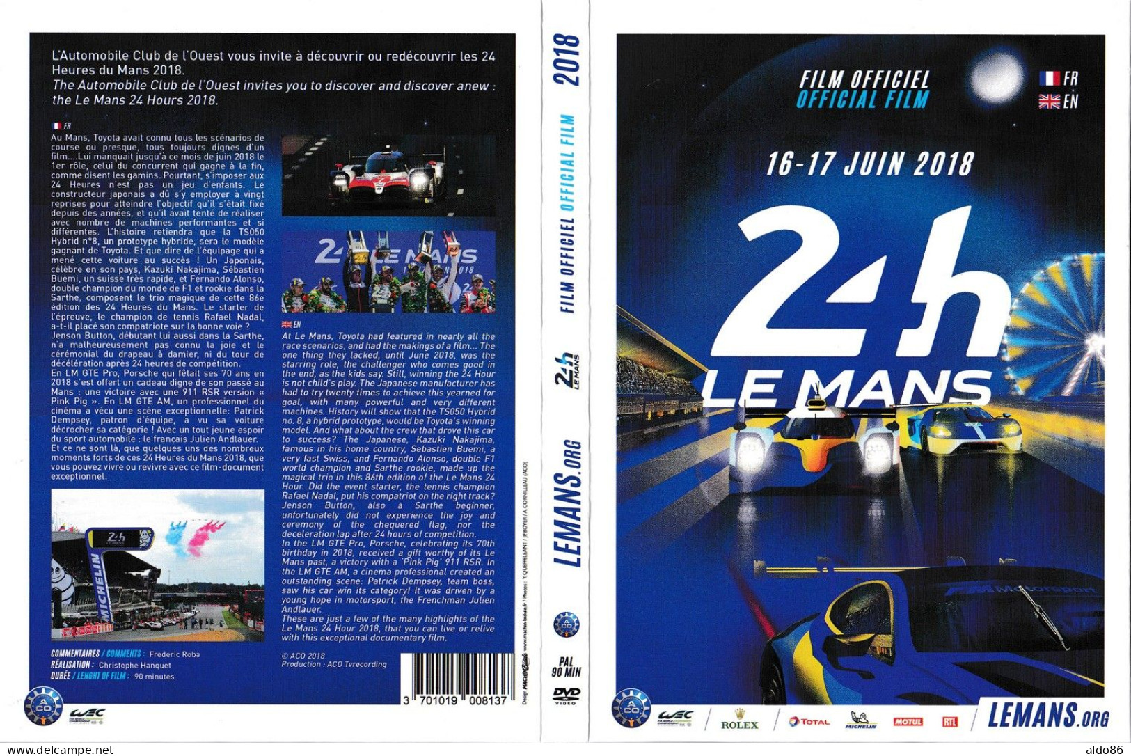 DVD Film Officiel 24H Le Mans 2018 . Neuf Sous Blister - Other & Unclassified