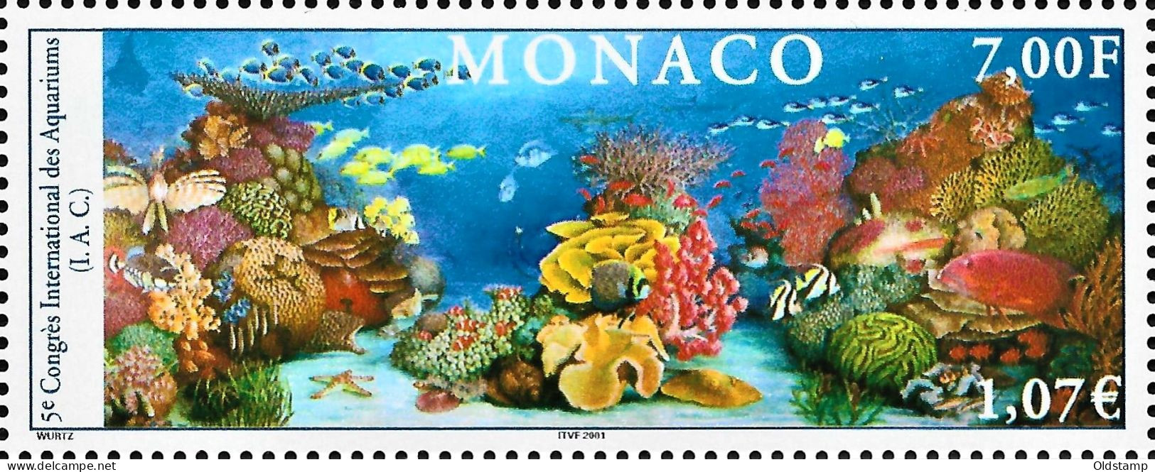 Monaco 2000 Marine Life Tropical Fish Сorals Undersea Aquarium Congress World Sea Ocean MNH Stamp Luxe - Marine Life