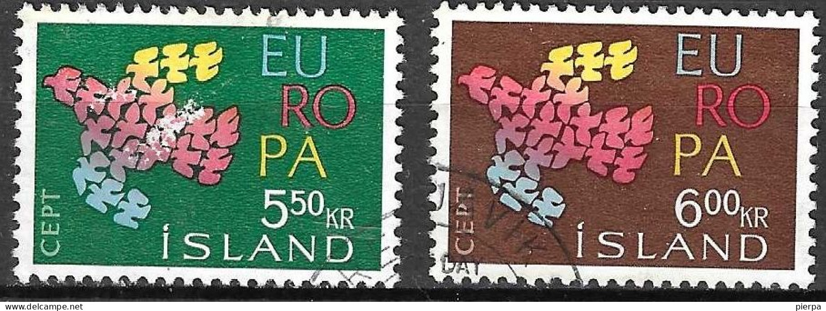 ISLANDA - 1961 - EUROPA - SERIE 2 VALORI - USATA ( YVERT 311\2 - MICHEL 354\5) - Gebraucht