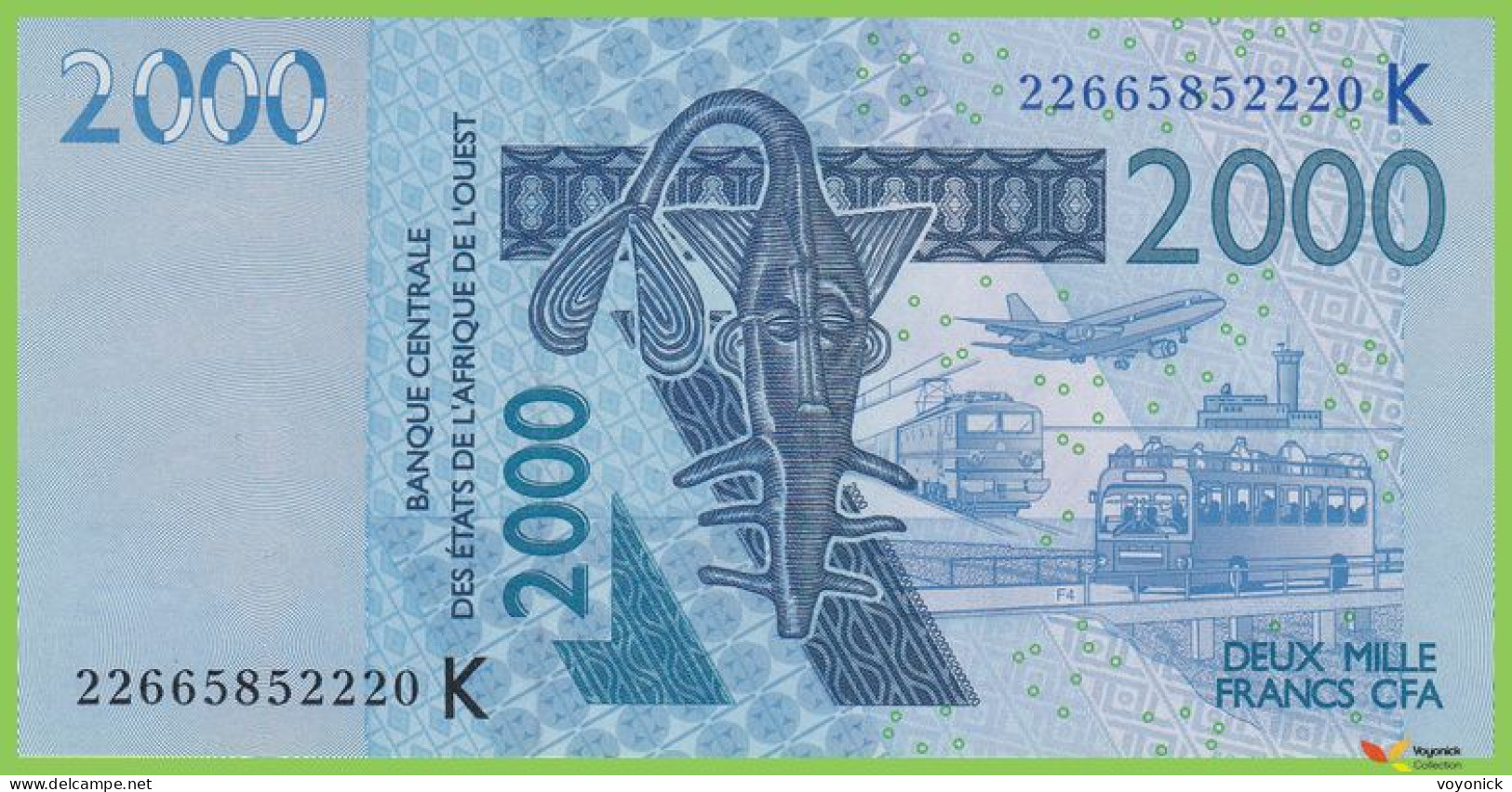 Voyo SENEGAL 2000 Francs 2003/2022 P716Kv B122Kv K UNC - Senegal