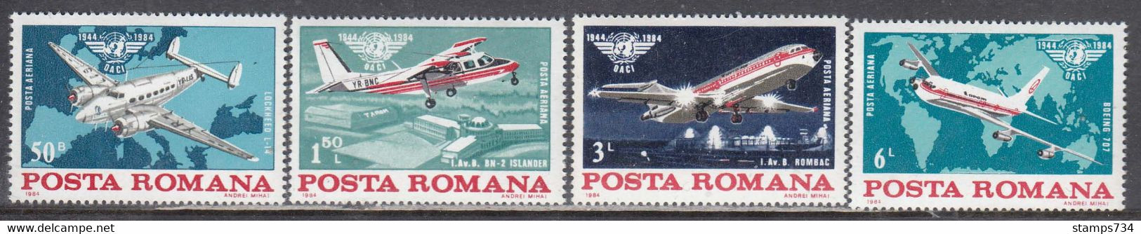 Romania 1984 - Avions, Mi-Nr. 4072/75, MNH** - Ungebraucht