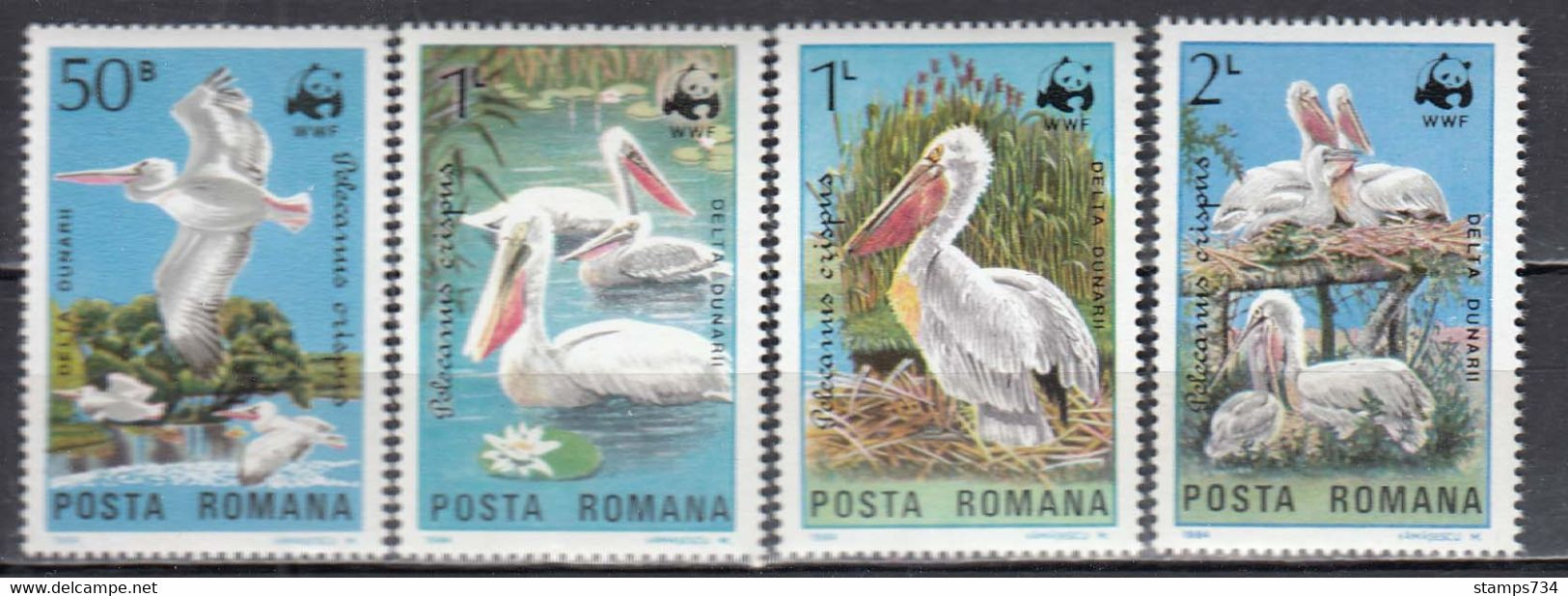 Romania 1984 - WWF: Dalmatian Pelicans, Mi-Nr. 4104/07, MNH** - Nuovi