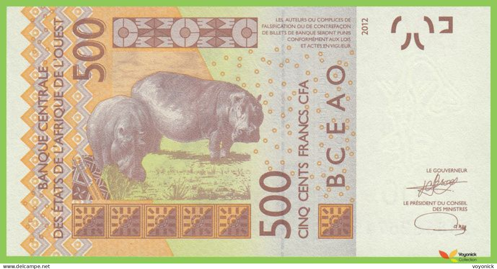 Voyo SENEGAL 500 Francs 2012/2023 P719Kl B120Kl K UNC - Sénégal