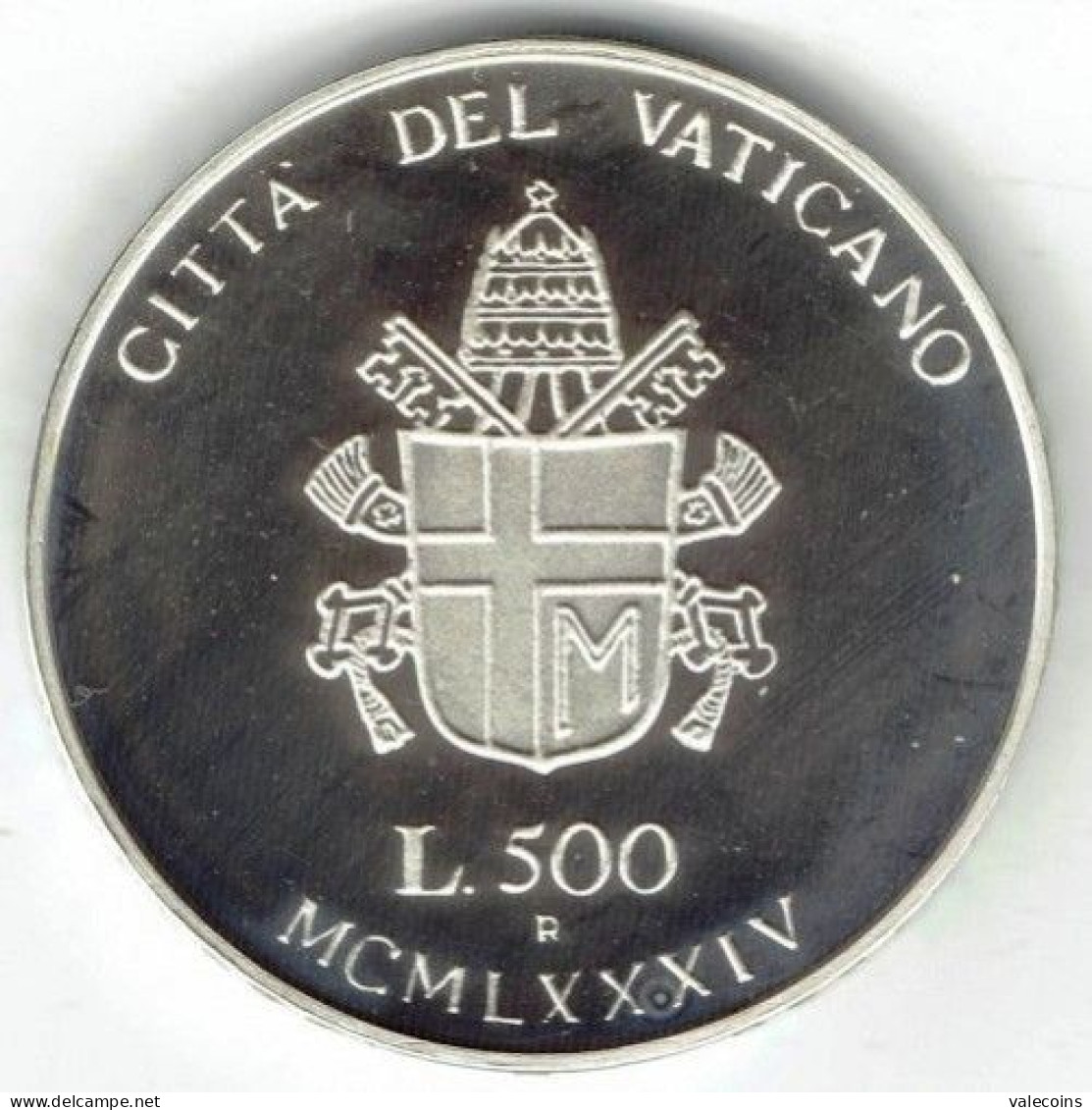 VATICANO VATIKAN VATICAN - 1984 - 500 Lire - KM 184 Ioannes Paulus II UNC Silver Argento - Vaticano