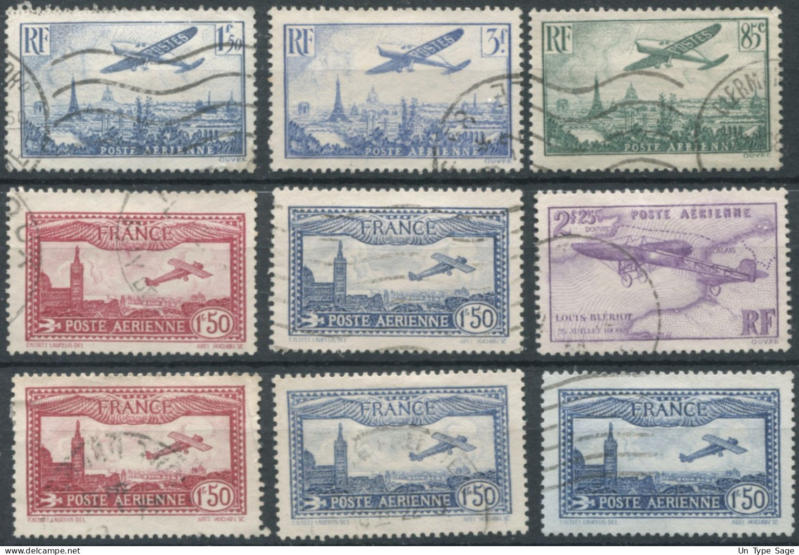 France Poste Aérienne Lot De Timbres - (F1624) - 1927-1959 Oblitérés