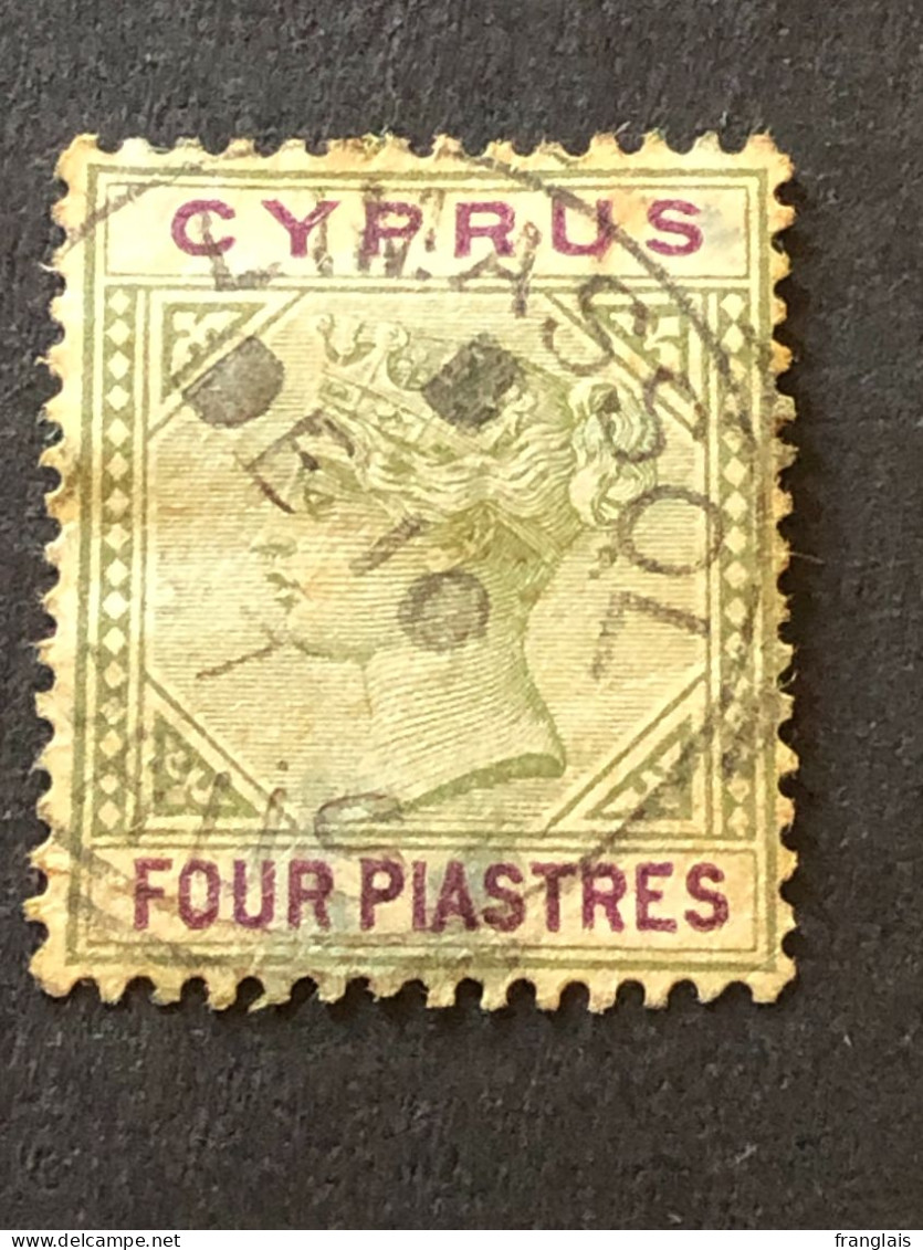 CYPRUS   SG 44  4 Pi Sage Green And Purple   FU - Cyprus (...-1960)