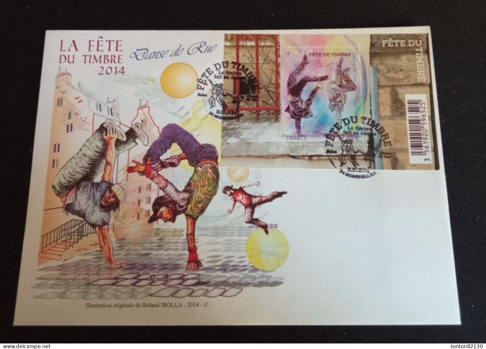 FRANCE  FDC  FETE DU TIMBRE MONTPELLIER 2014 ENVELOPPE AVEC BLOC - ....-1949