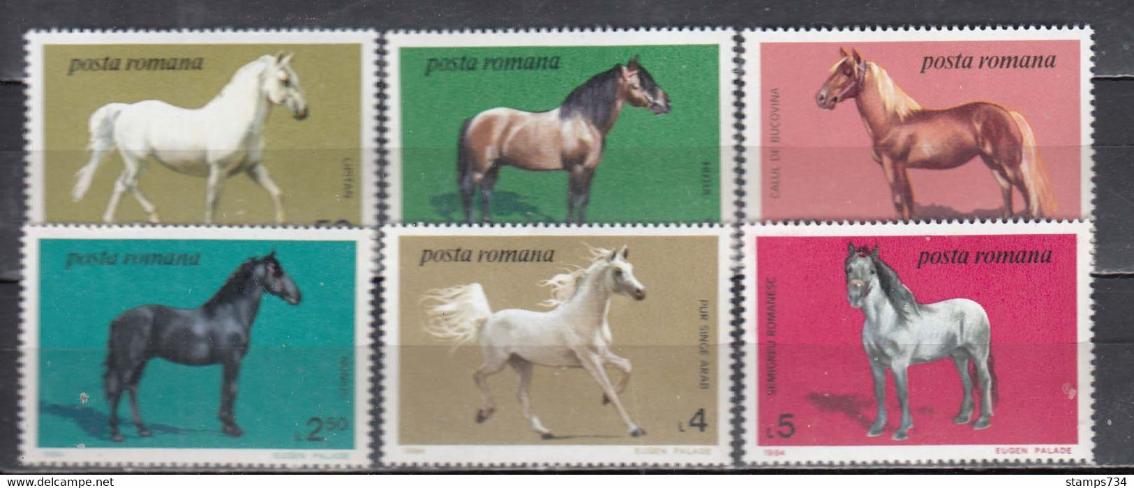 Romania 1984 - Horses, Mi-Nr. 4077/82, MNH** - Nuovi