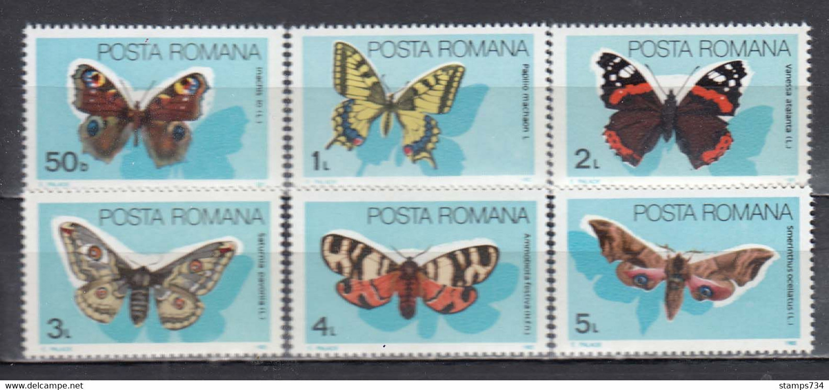 Romania 1985 - Papillons, Mi-Nr. 4159/64, MNH** - Ongebruikt