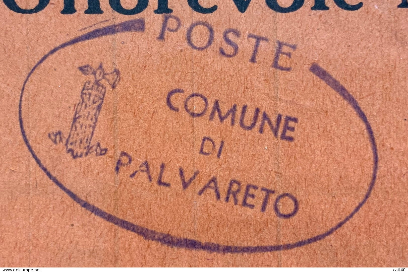 COMUNE DI PALVARETO Ovale Con Fascio + PALVARETO CREMONA 26/10/44 Su SEGNATASSE FASCETTO 50 C. Per DRIZZONA - Marcophilie