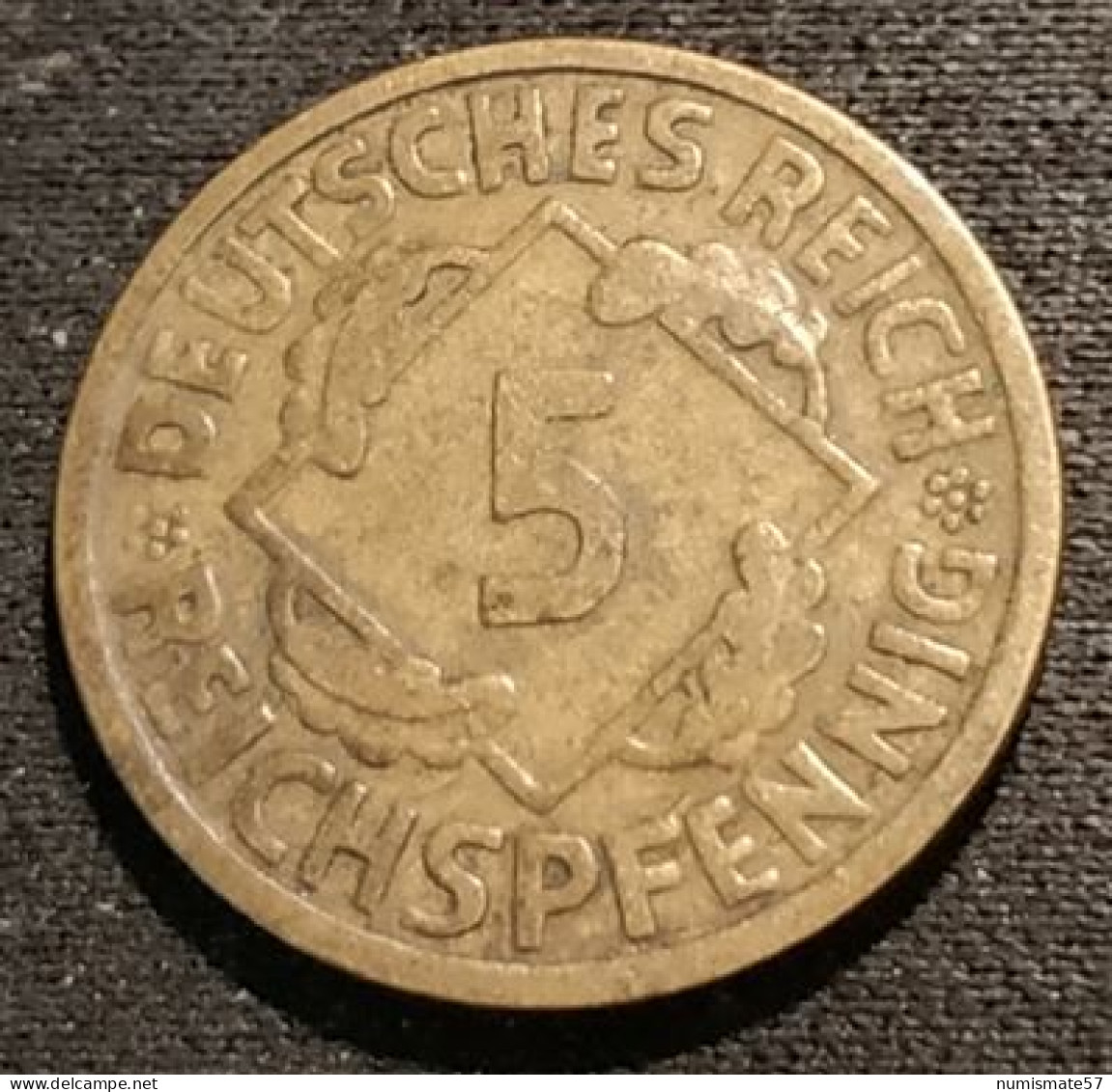 ALLEMAGNE - GERMANY - 5 REICHSPFENNIG 1925 F - KM 39 - 5 Reichspfennig