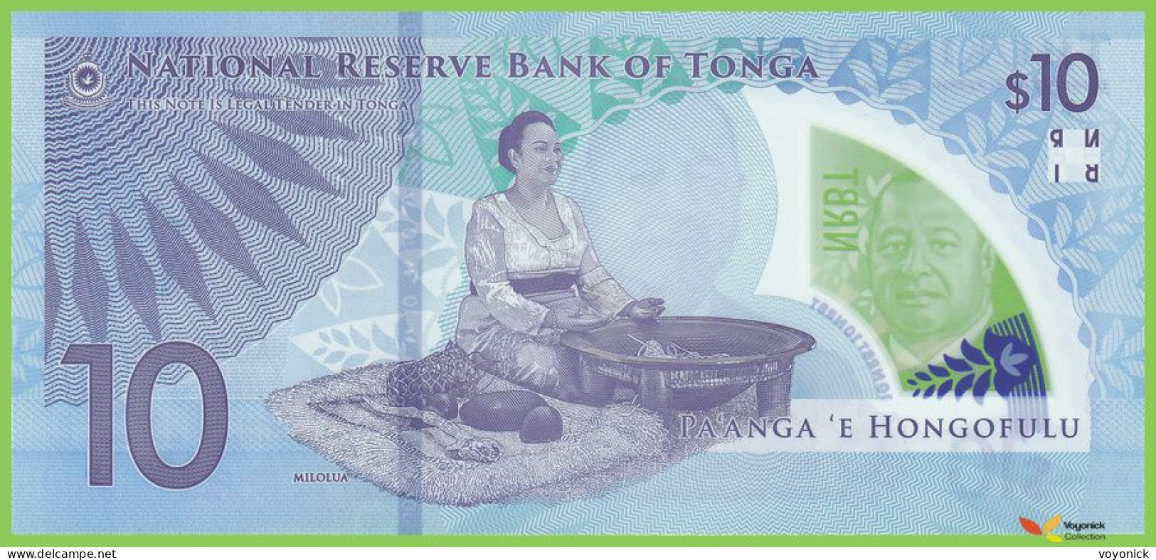 Voyo TONGA 10 Pa’anga ND(2023) P52 B227a A00 UNC Polymer - Tonga