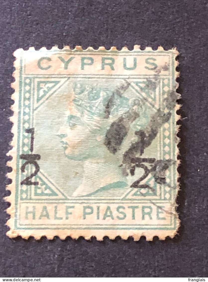 CYPRUS   SG 25  ½ On ½ Piastre, Note Pulled Perfs SE Corner - Zypern (...-1960)