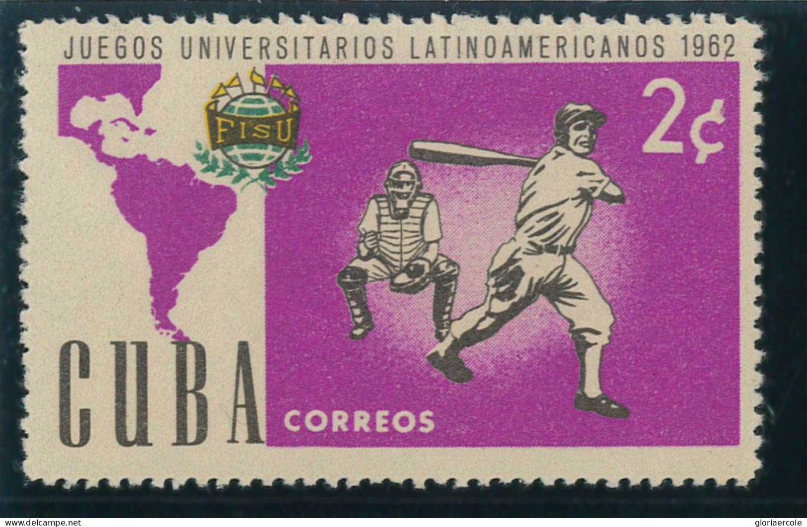 P2970 - BASE BALL, CUBA, 1962 STAMP, 2 CENT. VARIETY “PUERTO RICO MISSING”!!!! MNH - Neufs