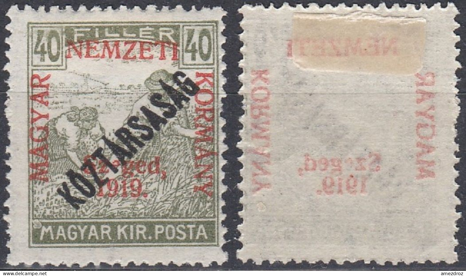 Hongrie Szeged 1919 Mi * Surcharge Recto-verso  (A12) - Szeged