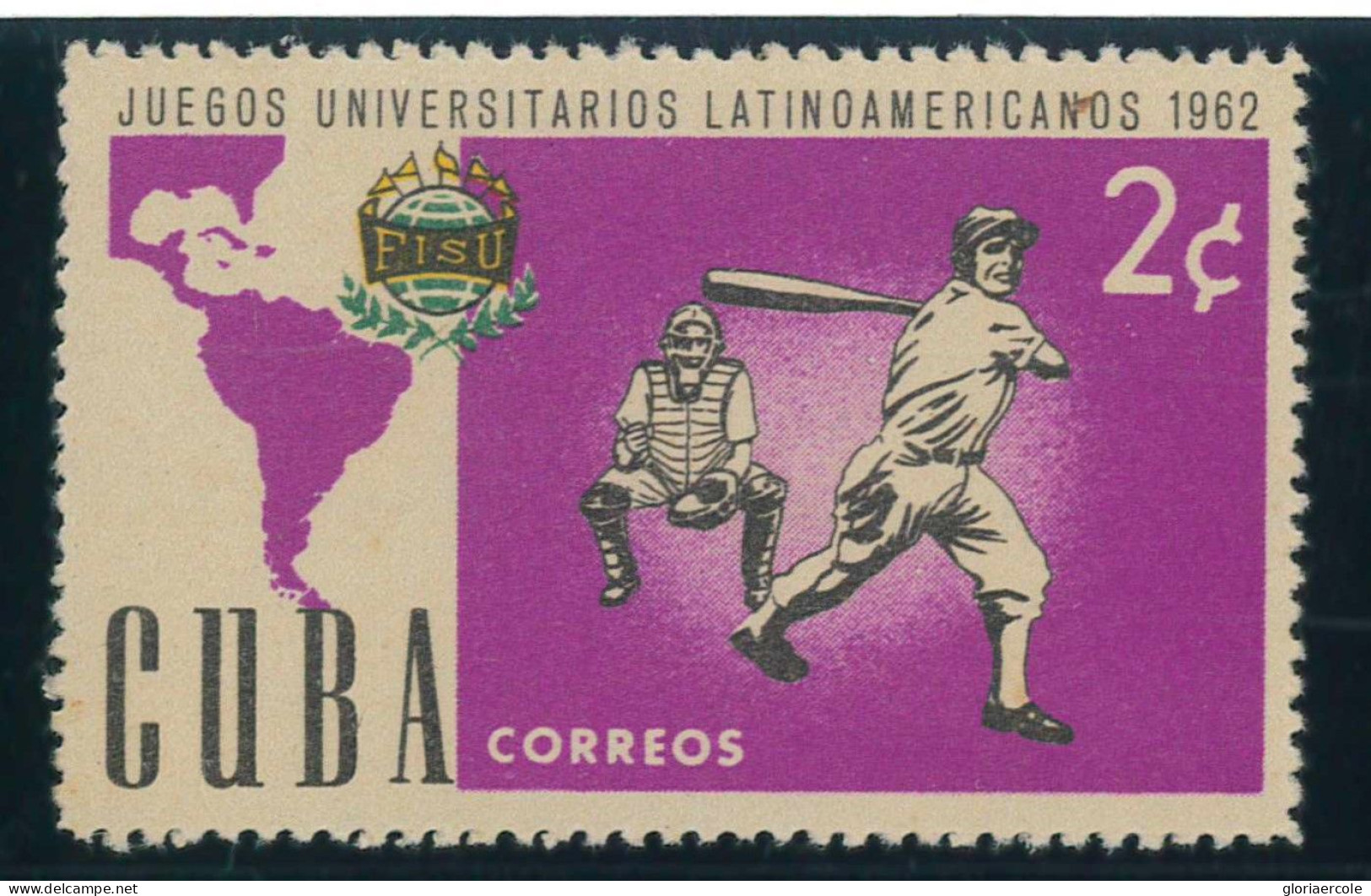 P2970 - BASE BALL, CUBA, 1962 STAMP, 2 CENT. VARIETY “PUERTO RICO MISSING”!!!! MNH - Neufs