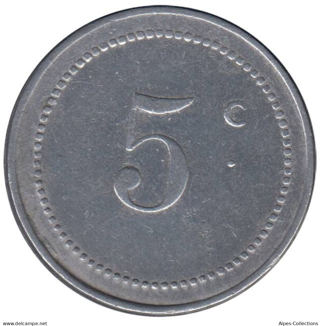ALGERIE - Bône - 01.05 - Monnaie De Nécessité - 5 Centimes - Point Sous Le C - Monétaires / De Nécessité
