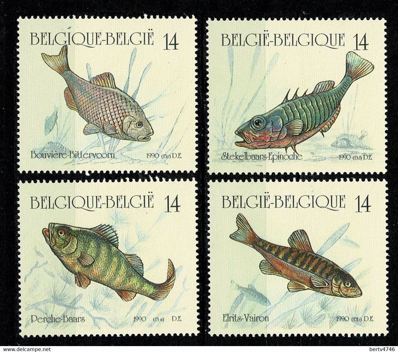 Belg. 1990  OBP/COB 2383/86**,  Yv. 2383/86**, Mi 2435/38** MNH - Vissen / Poissons/ Fishes - Unused Stamps