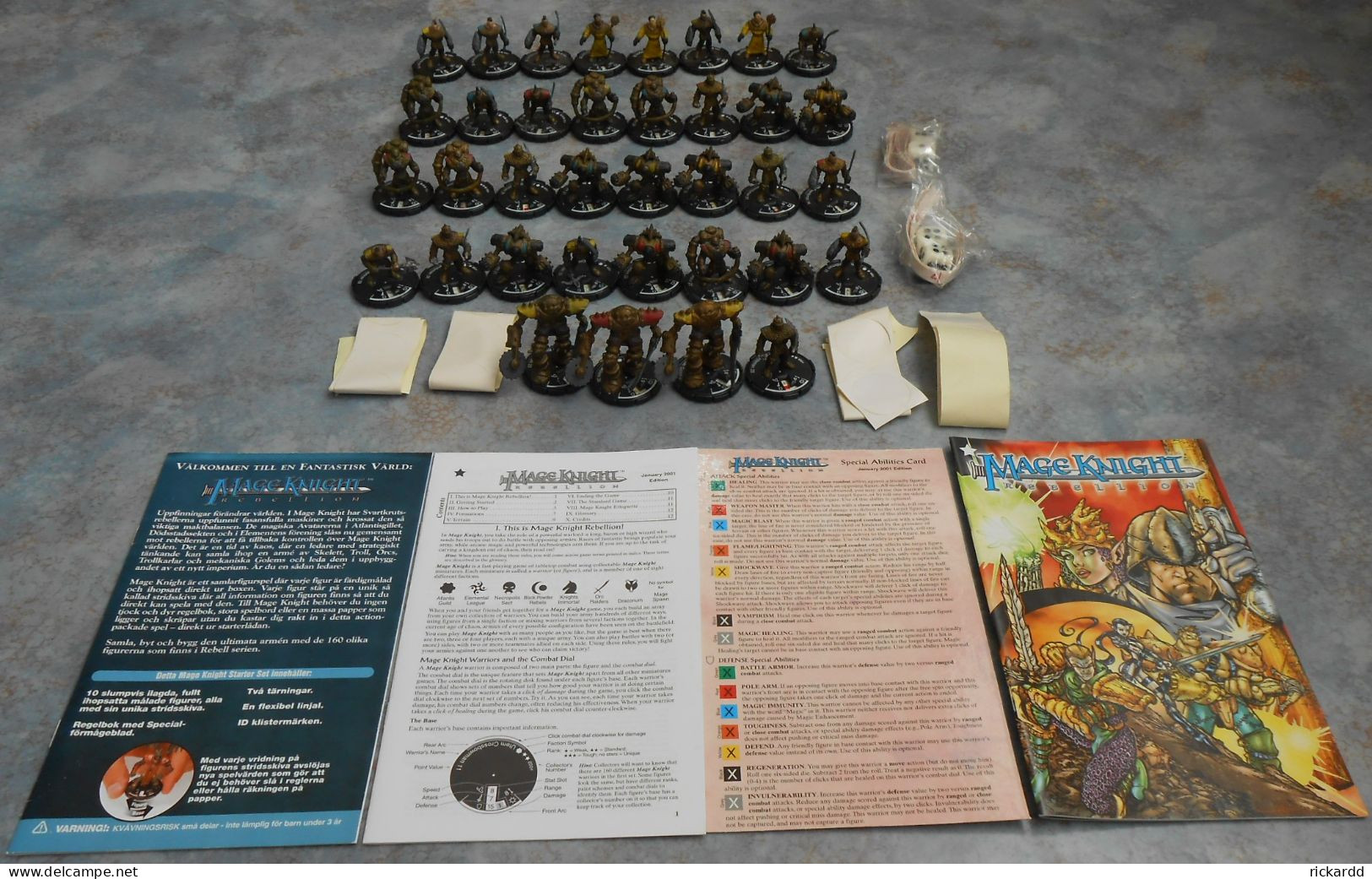 36 Pcs Mage Knight Rebellion - Atlantis + Rules & Dices Etc - Otros & Sin Clasificación