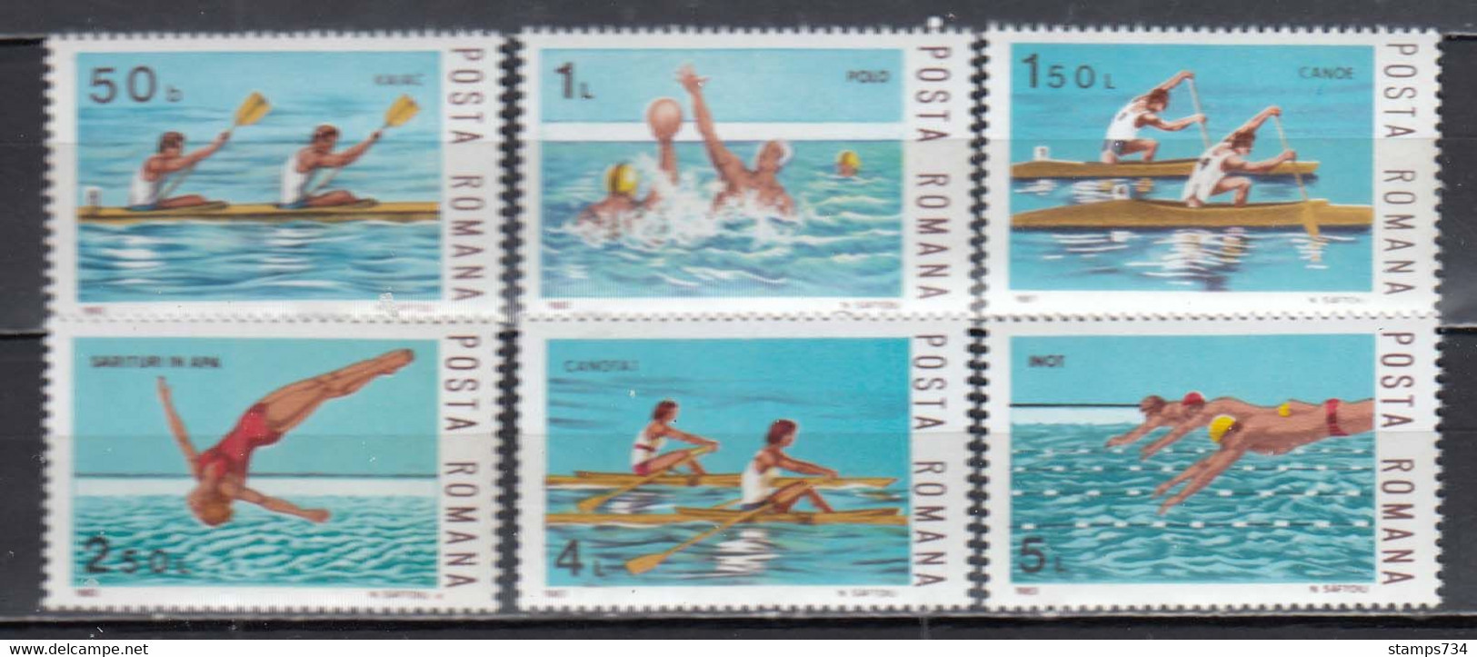 Romania 1983 - Water Sports, Mi-nr. 3972/77, MNH** - Nuevos