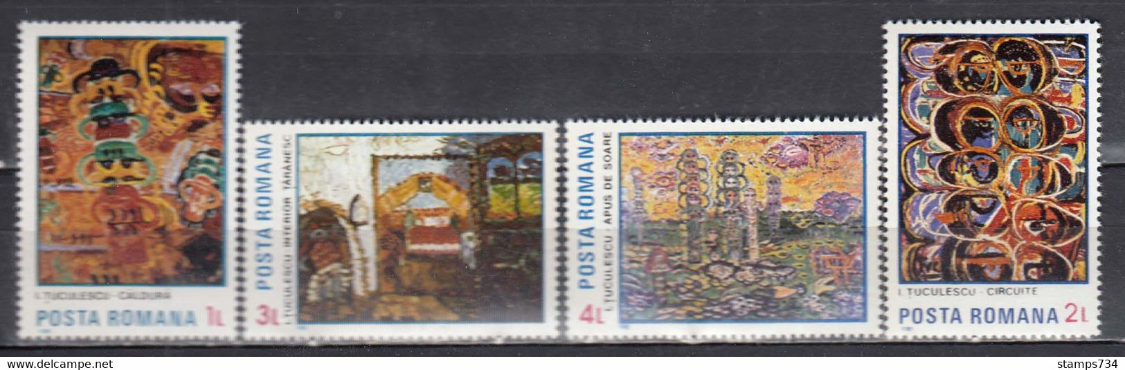 Romania 1985 -  Painting Of Tuculescu, Mi-Nr. 4155/58, MNH** - Ungebraucht