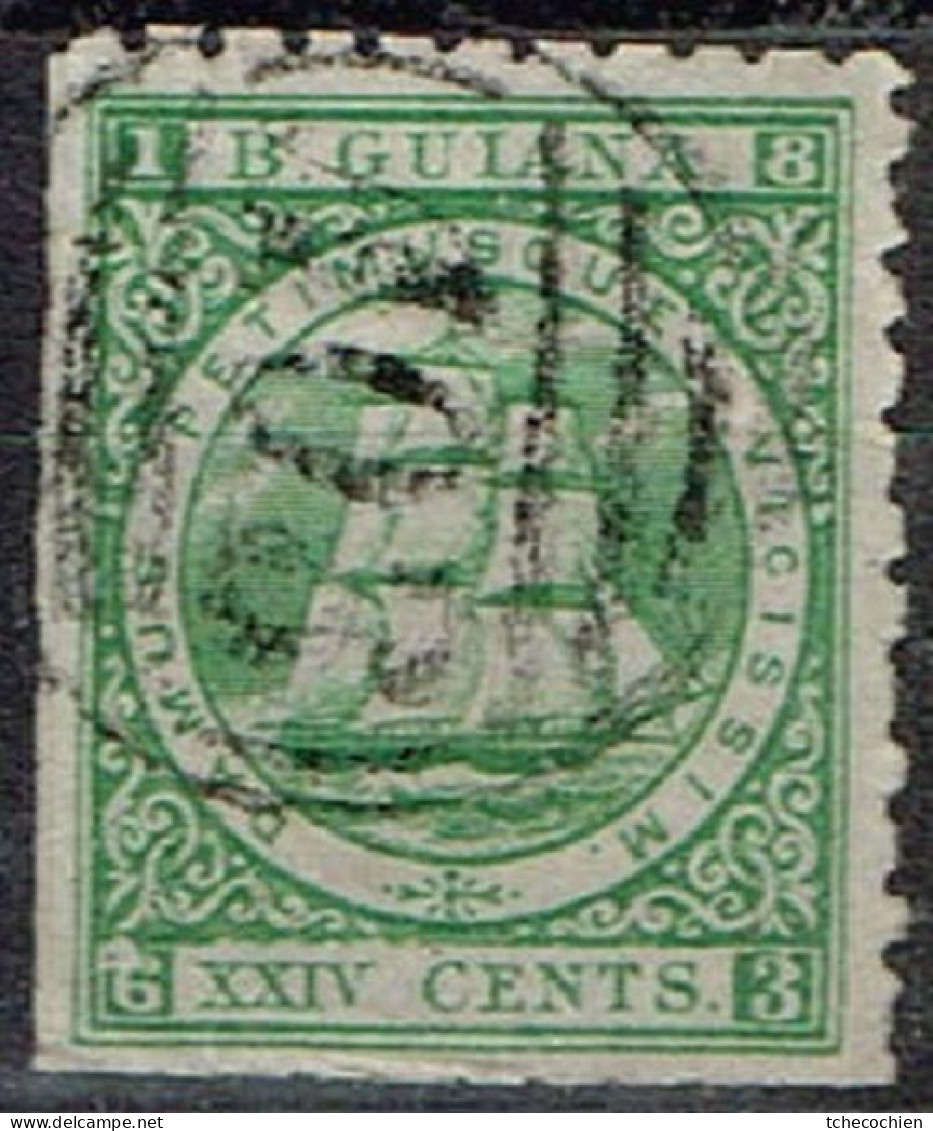 Guyane Anglaise - 1863 - Y&T N° 31 Oblitéré. Dents Coupées Dans Le Bas Et à Gauche. - Britisch-Guayana (...-1966)