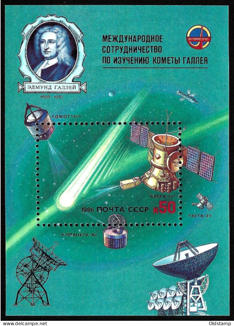 USSR 1986 MNH Mi.Bl.# 187 LUXE Soviet Union Space HALLEY'S COMET Planets Orbits INTERCOSMOS SPACE Program VENUS - Rusland En USSR