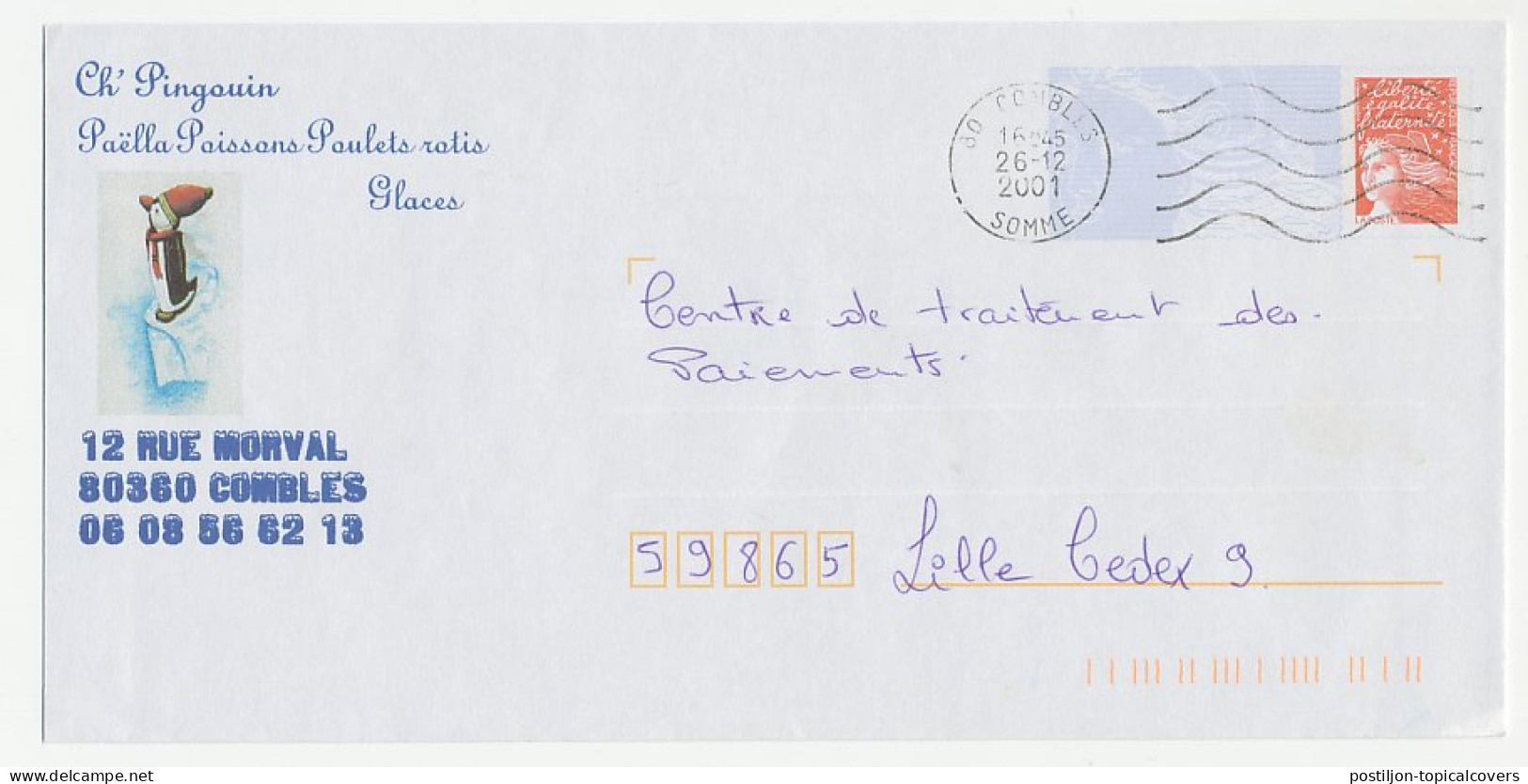 Postal Stationery / PAP France 2001 Bird - Penguin - Expediciones árticas