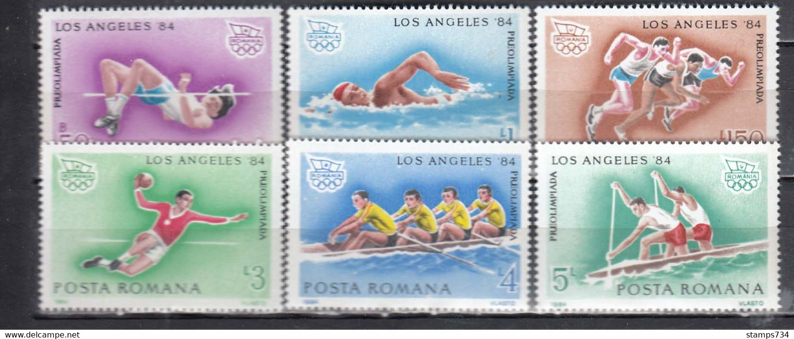 Romania 1984 - Summer Olympic Games, Los Angeles (1), Mi-Nr. 4042/47, MNH** - Neufs