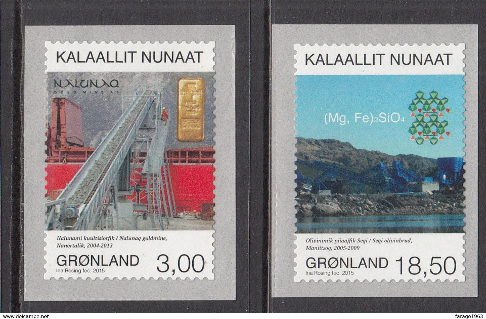 2015 Greenland Mining Gold  Complete Set Of 2 MNH @ 75% Face Value - Unused Stamps