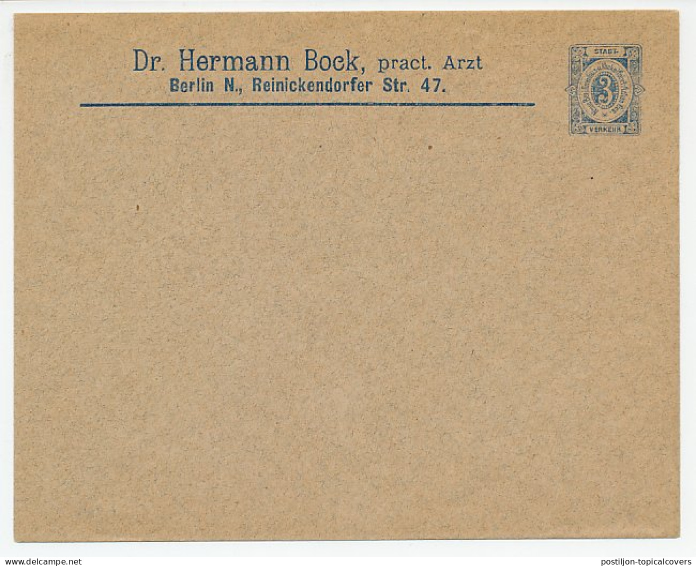 Local Mail Stationery Berlin Dr. Hermann Bock - Practicing Doctor - Other & Unclassified