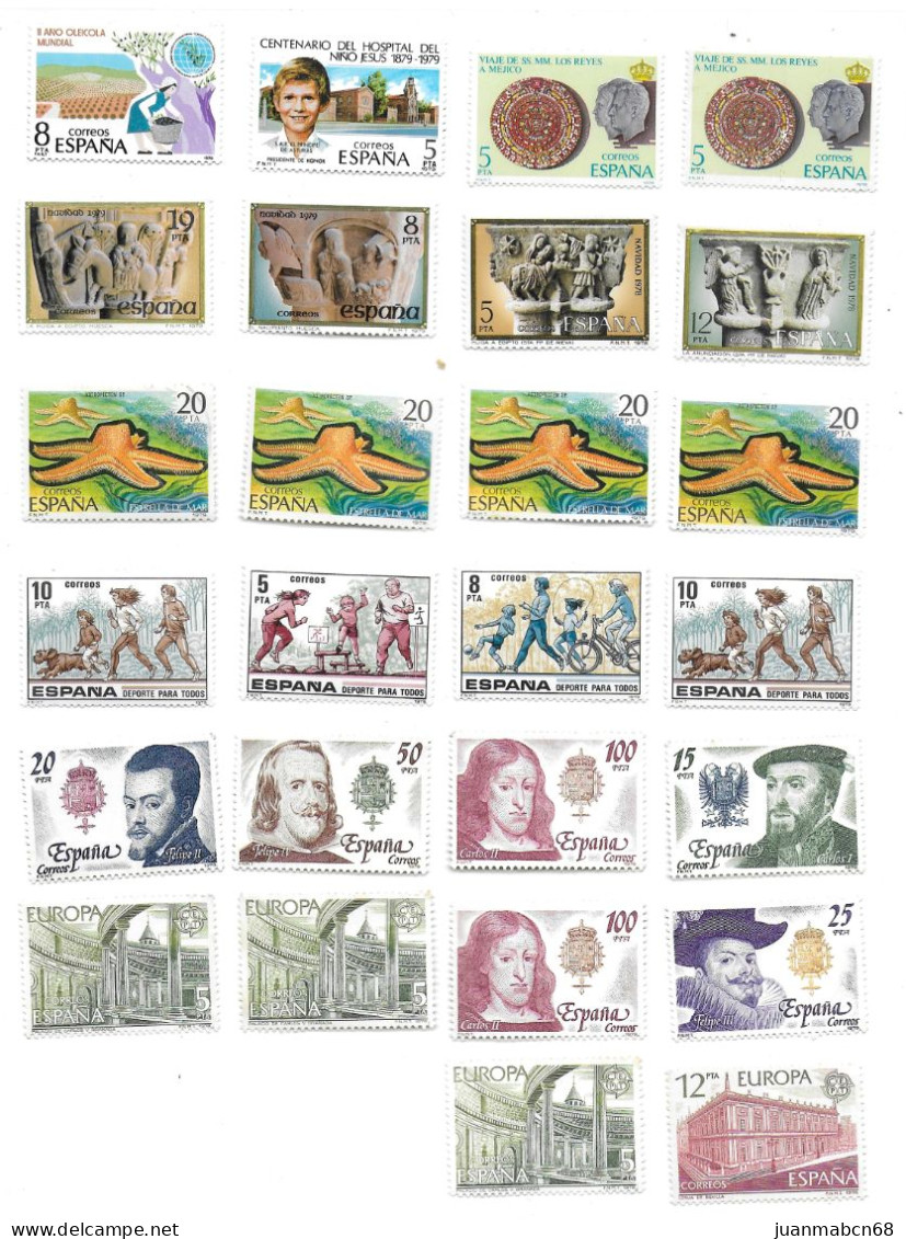 Lote de 452 sellos nuevos y usados (1970-1980)