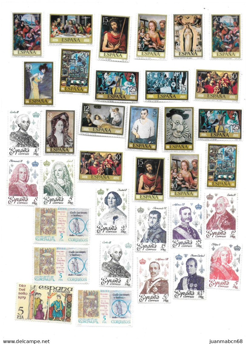 Lote de 452 sellos nuevos y usados (1970-1980)