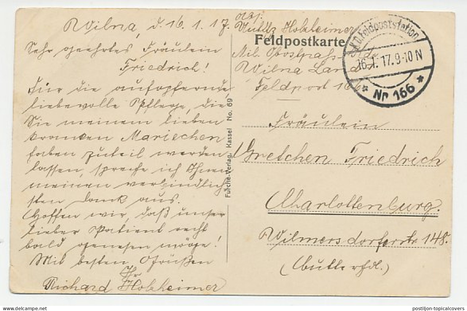 Fieldpost Postcard Germany / Lithuania 1917 Soldiers Home - WWI - WW1 (I Guerra Mundial)